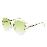 Frameless Diamond Cut Rope Imitation Leather Decorative Modern Retro Sunglasses main image 6