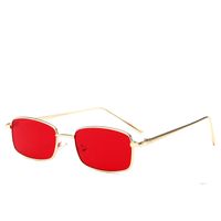 Capsule-shaped Narrow Retro Sunglasses European And American Catwalk Square Sunglasses main image 1