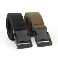 New Canvas Belt Automatic Smooth Buckle Trousers Nylon Casual Long Belt main image 1