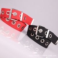 New Style Hollow Eye Belt Nylon Canvas Belt Wholesale main image 3