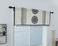 Bohemian Mandrel Printing Black Tassel Decoration Kitchen Curtain main image 1