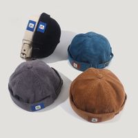 Fall/winter New Corduroy Hat Pu Logo Letter Hat main image 4