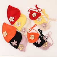Autumn And Winter New Children's Sunflower Knitted Fisherman Hat Knitted Bag Set main image 3