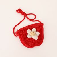 Autumn And Winter New Children's Sunflower Knitted Fisherman Hat Knitted Bag Set main image 5
