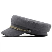 Autumn/winter Navy Hat European And American Chain Woolen Cloth Octagonal Navy Hat Flat Cap main image 4