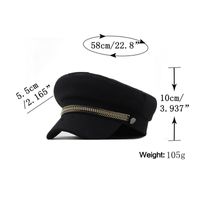 Autumn/winter Navy Hat European And American Chain Woolen Cloth Octagonal Navy Hat Flat Cap main image 6