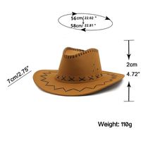 Western Cowboy Straw Hat Casual Chicken Skin Fleece Cowboy Hat Wholesale main image 3