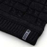 New Style Plus Velvet White Five-star Cloth Label Wave Pattern Pullover Hat Knitted Woolen Hat main image 6