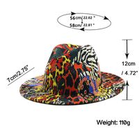 Black Outer Color Leopard Print Jazz Hat Autumn And Winter Warm Felt Hat Fashion Trend Hat main image 6