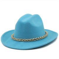 Chain Accessories Cowboy Hats Fall And Winter Woolen Jazz Hats Outdoor Knight Hats main image 1