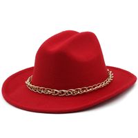 Chain Accessories Cowboy Hats Fall And Winter Woolen Jazz Hats Outdoor Knight Hats main image 3