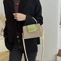 2021 New Rattan Woven Handbag Messenger Shoulder Diagonal Straw Woven Bag main image 4