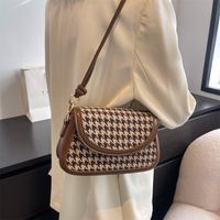 Autumn And Winter Houndstooth 2021 New Trendy Fashion Casual Shoulder Saddle Bag main image 3