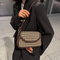 Autumn And Winter Houndstooth 2021 New Trendy Fashion Casual Shoulder Saddle Bag main image 4