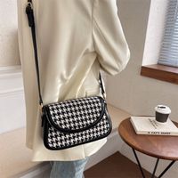 Autumn And Winter Houndstooth 2021 New Trendy Fashion Casual Shoulder Saddle Bag main image 5
