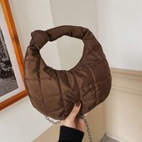 Portable Small Bag New Down Feather Cloud Fold Shoulder Bag Casual Light Underarm Bag main image 1