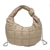 Portable Small Bag New Down Feather Cloud Fold Shoulder Bag Casual Light Underarm Bag main image 6