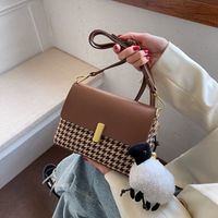 2021 New Fashion Autumn And Winter Houndstooth Shoulder Messenger Small Square Bag main image 4