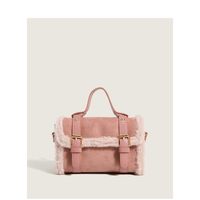 Sac En Peluche Rose En Laine De Niche Sac D&#39;oreiller De Messager Portable Pour Femme main image 2