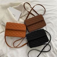 Pure Color Design Bag Fashion Trendy Rhombus Chain Messenger Bag One-shoulder Small Square Bag main image 5