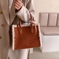 Large-capacity Plush Tote New Fashion One-shoulder Frosted Handbag main image 4