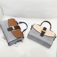 Korean Lattice Trendy Women's Fashion Messenger Bag Shoulder Bag main image 3