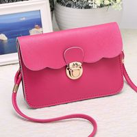 Wholesale Korean Fashion One Shoulder Messenger Bag Cross Pattern Mini Double Layer Mobile Phone Bag main image 5