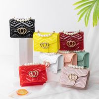 Pearl Handbag Pure Color Diamond Jelly Bag Cute Chain Bag main image 1