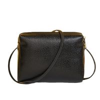 Leather Texture Soft Casual Trend Zipper Apricot Color Soft Single Square Bag main image 3