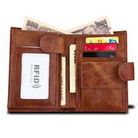 First Layer Cowhide Men's Wallet Retro Men's Wallet Rfid Fashion Wallet Leather Card Case main image 4