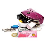 Multi-layer Simple Small Coin Purse Leather Coin Purse Double-layer Zipper Shell Small Card Bag main image 3