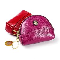 Multi-layer Simple Small Coin Purse Leather Coin Purse Double-layer Zipper Shell Small Card Bag main image 4