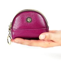 Multi-layer Simple Small Coin Purse Leather Coin Purse Double-layer Zipper Shell Small Card Bag main image 5