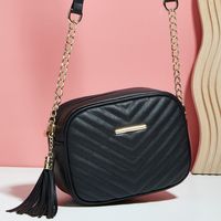 New Fashion Cross-body Bag Square Zipper Stripes Soft Surface Bag main image 1