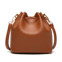 Bolso De La Superficie Suave Del Color Sólido Del Lazo Del Bolso Del Cubo De La Pu Del Todo-fósforo De La Nueva Moda main image 3