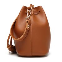 Bolso De La Superficie Suave Del Color Sólido Del Lazo Del Bolso Del Cubo De La Pu Del Todo-fósforo De La Nueva Moda main image 4