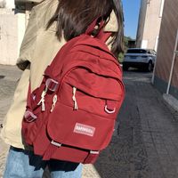 2021 Winter New Simple Solid Color Large Capacity Campus Backpack main image 1