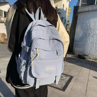 2021 Winter New Simple Solid Color Large Capacity Campus Backpack main image 3