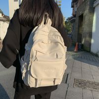 2021 Winter New Simple Solid Color Large Capacity Campus Backpack main image 5