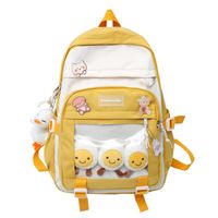 Cute Korean Version Of Large-capacity Hit Color Backpack main image 6