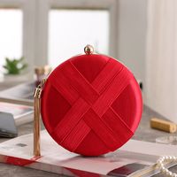 The New Round Dinner Bag Woven Dress Bag Fashion Pendant Small Square Bag Diagonal Bag main image 3