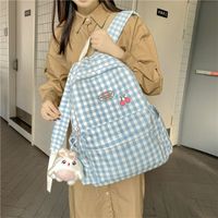 2021 Winter Backpack Large-capacity Plaid Pattern Backpack main image 2