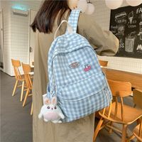 2021 Winter Backpack Large-capacity Plaid Pattern Backpack main image 4