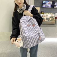 2021 Winter Backpack Large-capacity Plaid Pattern Backpack main image 5
