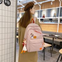 Korean Version Of Simple Backpack College Style Hit Color Cute Schoolbag main image 2