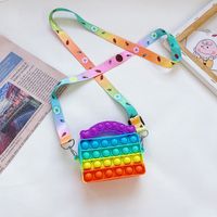 Spring And Summer New Children's Backpack Candy Color Bubble Silicone Bag Korean Cute Messenger Bag sku image 3