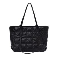 Fashionable Rhombic Space Cotton Shoulder Large Capacity Portable Tote Bag sku image 2