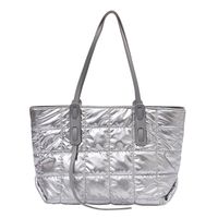 Fashionable Rhombic Space Cotton Shoulder Large Capacity Portable Tote Bag sku image 4