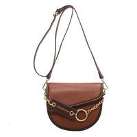Retro Small Bag 2021 New Trendy Fashion Portable Messenger Bag Casual Shoulder Saddle Bag sku image 3