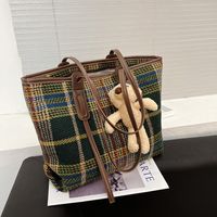 Large-capacity Bag Fashion Woolen Cloth Single Shoulder Bag Casual Tote Bag sku image 1